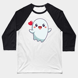 Friendly Kawaii Ghost Baseball T-Shirt